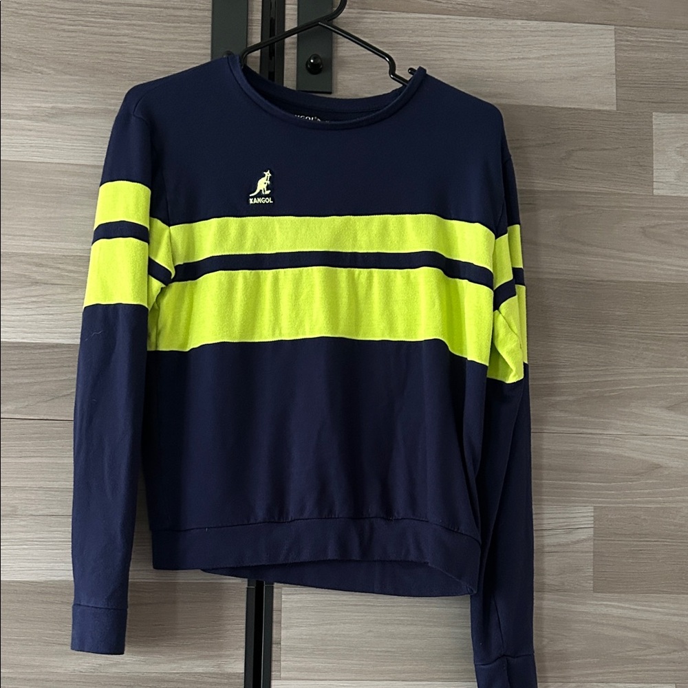 Kangol Navy and Lime Green Top